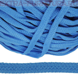 Шнур 34Ф плоский шир.7мм, цв.голубой 43, уп.200м