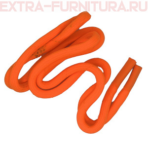 Шнурки круглые 130 см, прорезин.наконечник, цв.оранжевый-неон