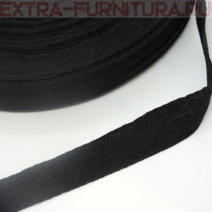 Лента киперная х/б 30 мм, цв.черный, уп.100м (пл.5,3 г/м)