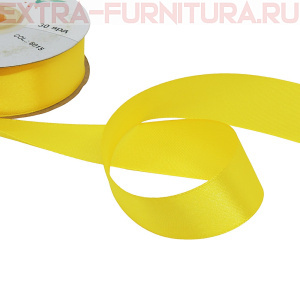 Лента атласная 24 мм цв 015 желтый рул. 27,42м
