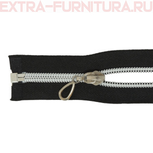 Молния спираль декор Т7 85см цв.черный/серебро