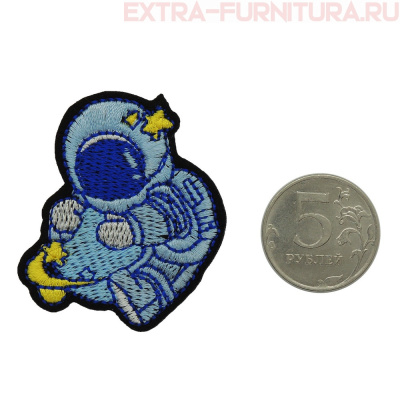 Термоаппликация Космонавт цв.голубой