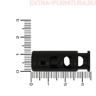 Фиксатор цилиндр двухдырочный, цв.черный, полиамид, уп.500шт, ПМ *