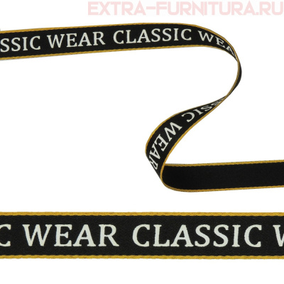 Тесьма CLASSIC WEAR шир.15мм цв.черный/желтый (уп.43м)