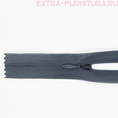 Молния потайная № 3, 50 см, цв. 311 темно-серый п/э пл.9,3 гр/м